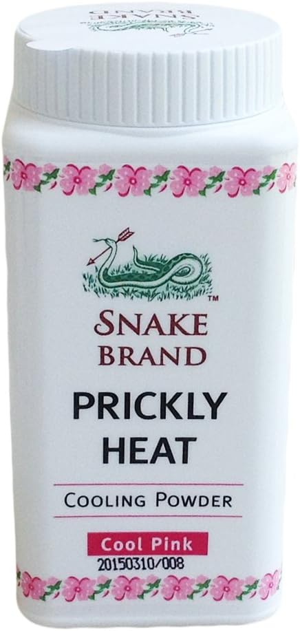 Snake Brand Cool Pink Prickly Heat Cooling Powder 50g Travel Size (Pack of 1)