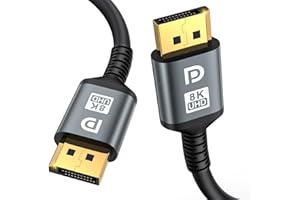 jojobnj 16K DisplayPort Cable 2.1, 6.6FT DP Cable 2 Pack[16K@60Hz,8K@120Hz,4K@240Hz, 40Gbps], High Speed Gold-Plated DP to DP for Gaming Monitor, HDR/HDCP/FreeSync/G-Sync Monitor 4090 7900XTX