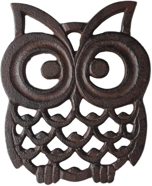 Amazon Com Cast Iron Owl Pot Trivet Decorative Metal Owl