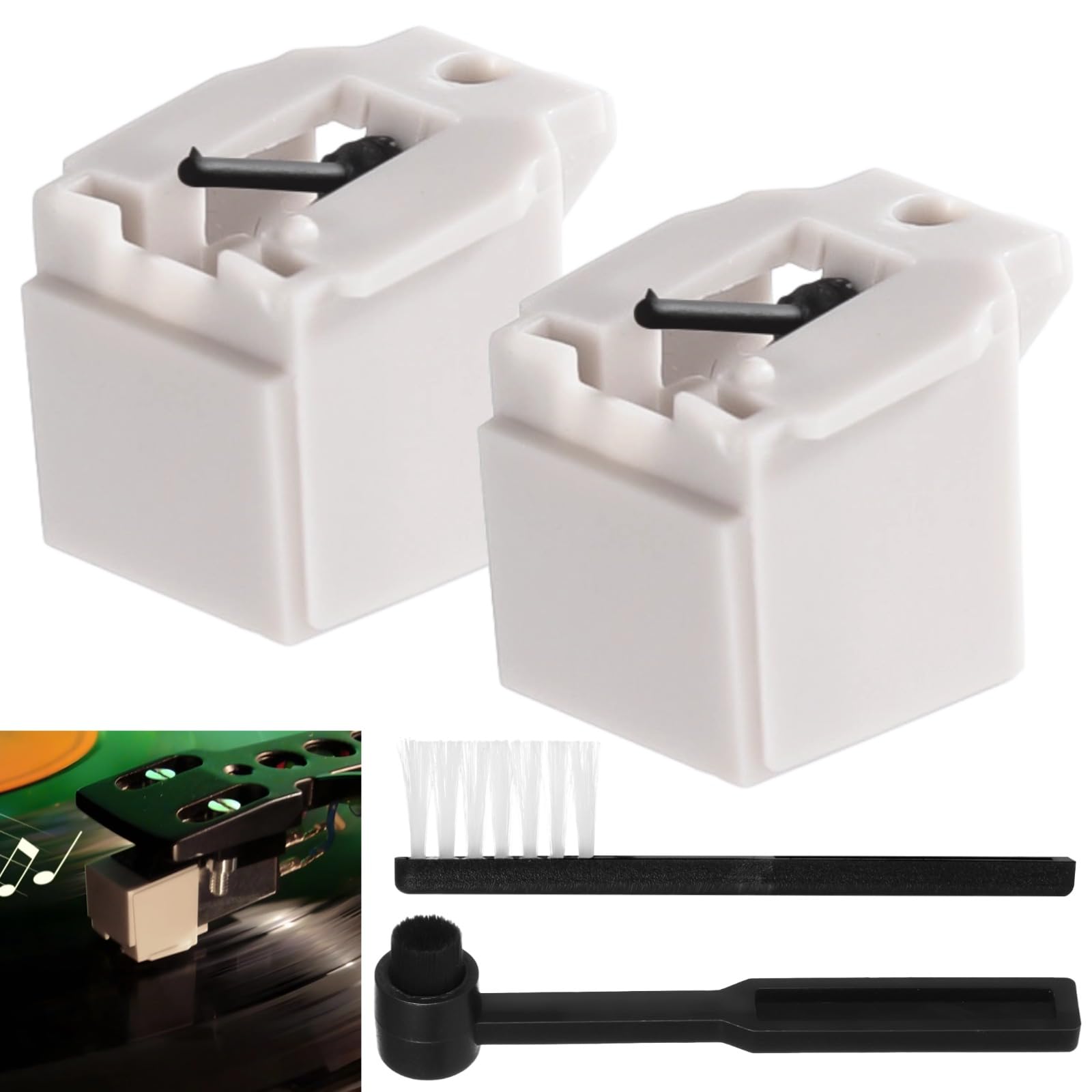 2 PCS Needle Replacement Compatible with ATN3600L Record Player, Replaceable Needle Compatible with Audio-Technica AT-LP60, AT-L60X, AT-LP60XBT, AT-LP60-USB, AT-PL50, AT-PL300, with 2 Cleaning Brushes