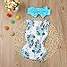 IEason Newborn Toddler Kid Baby Girl Print Romper Jumpsuit Sunsuit+Headband Clothes Set (0-3 Months, Blue)