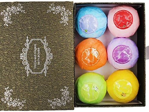 GEROWA Bath Bombs Gift Set-6 All Natural Essential Oil Lush Fizzies. Organic &amp; Natural Ingredients &amp; Shea Butter Sooth Dry Skin. Holiday Gift for Ladies and Girls. Add to Bath Bubbles-Bath Basket