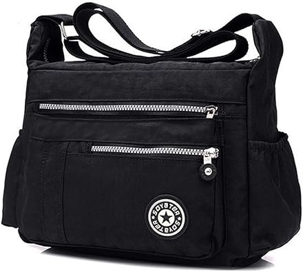 ショルダーバッグ レディース ナイロン 斜めがけ軽量 撥水加工 防水設計 大容量 肩掛け 旅行 ブラック ショルダーバッグ Amazon
