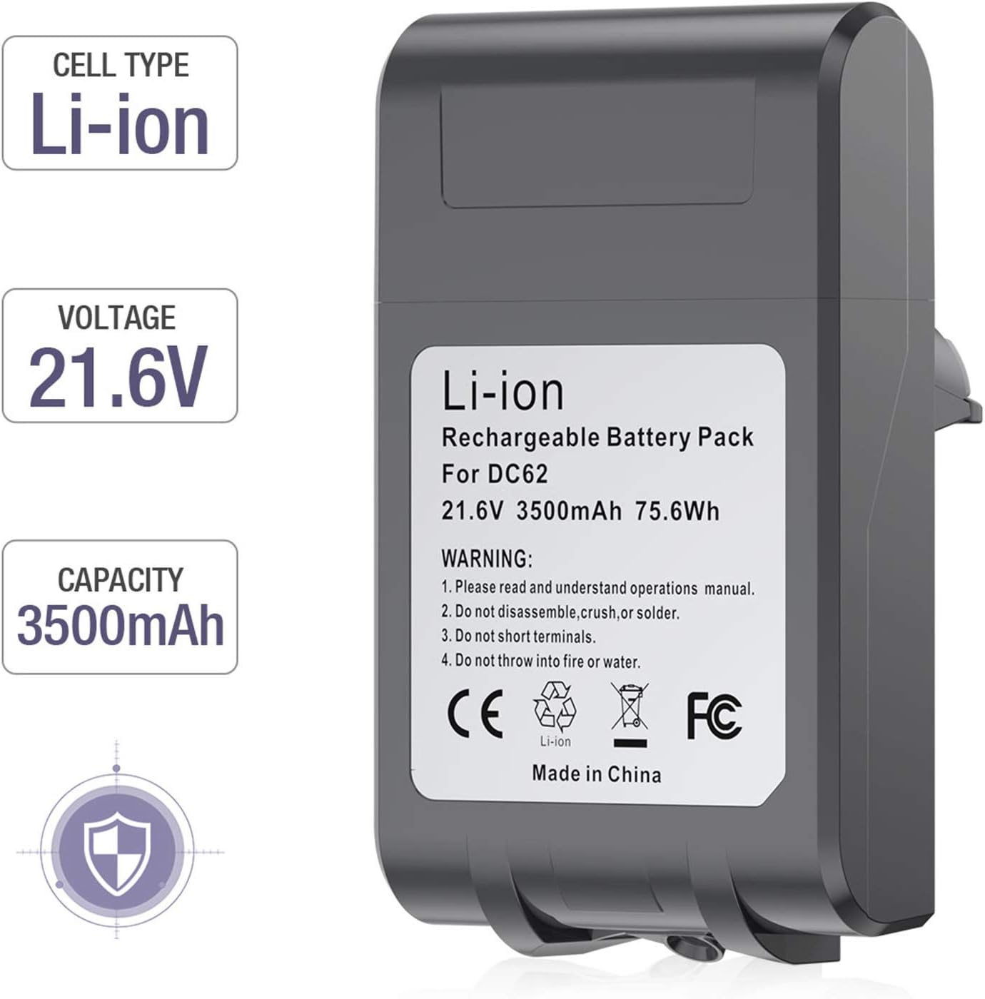 Upgraded V6 Battery 21.6V 3.5Ah Compatible with V6 Animal Absolute Fluffy Motorhead Slim V6 DC58 DC59 DC61 DC62 DC72 DC74 SV03 SV04 SV05 SV06 SV07 SV09 Handheld Vacuum: Home Audio & Theater