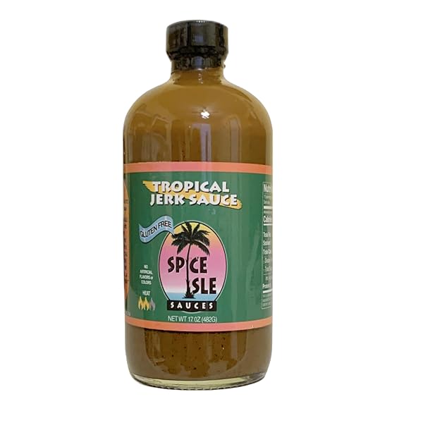 SPICE ISLE SAUCES TROPICAL JERK SAUCE | AUTHENTIC CARIBBEAN FLAVOR | SPICY MARINADE AND COOKING SAUCE WITH SCOTCH BONNET PEPPER | GLUTEN FREE