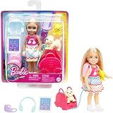 Barbie Chelsea Travel Small Doll 6 Accessories Puppy Carrier Backpack HJY17 view 7