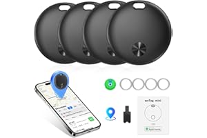 Tracker Tags-4 Pack, Smart Bluetooth Tracker Work with Apple Find My (iOS Only), Replaceable Battery, Left Behind Remind, Key