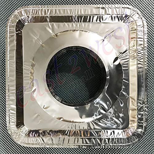 40 Pcs. Aluminum Foil Square Gas Burner Disposable Bib Liners Covers