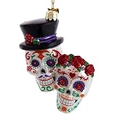 Kurt Adler 4.25-Inch Noble Gems™ Glass Day of The Dead Couple Ornament