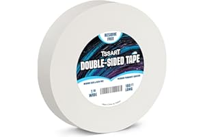 TSSART Ultra-Thin Permanent Double-Sided Tape - Double Sided Adhesive Sticky Tape for Arts, Crafts, Photography, Scrapbooking, Tear-by-Hand - Acid Free 1 Inch Wide 180FT Long