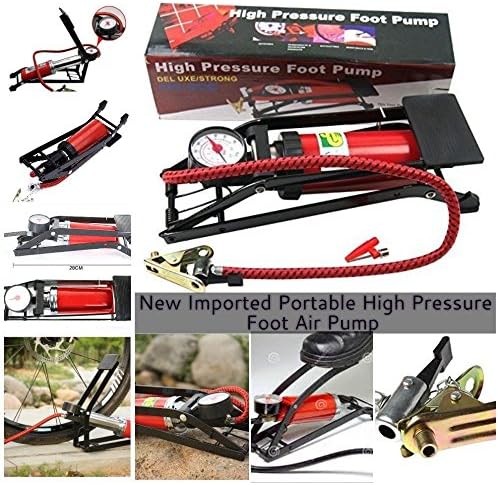 Portable High Pressure Foot Air Pump Heavy Compressor Cylinder Bike,Car,Cycles,& All Other Vehicles