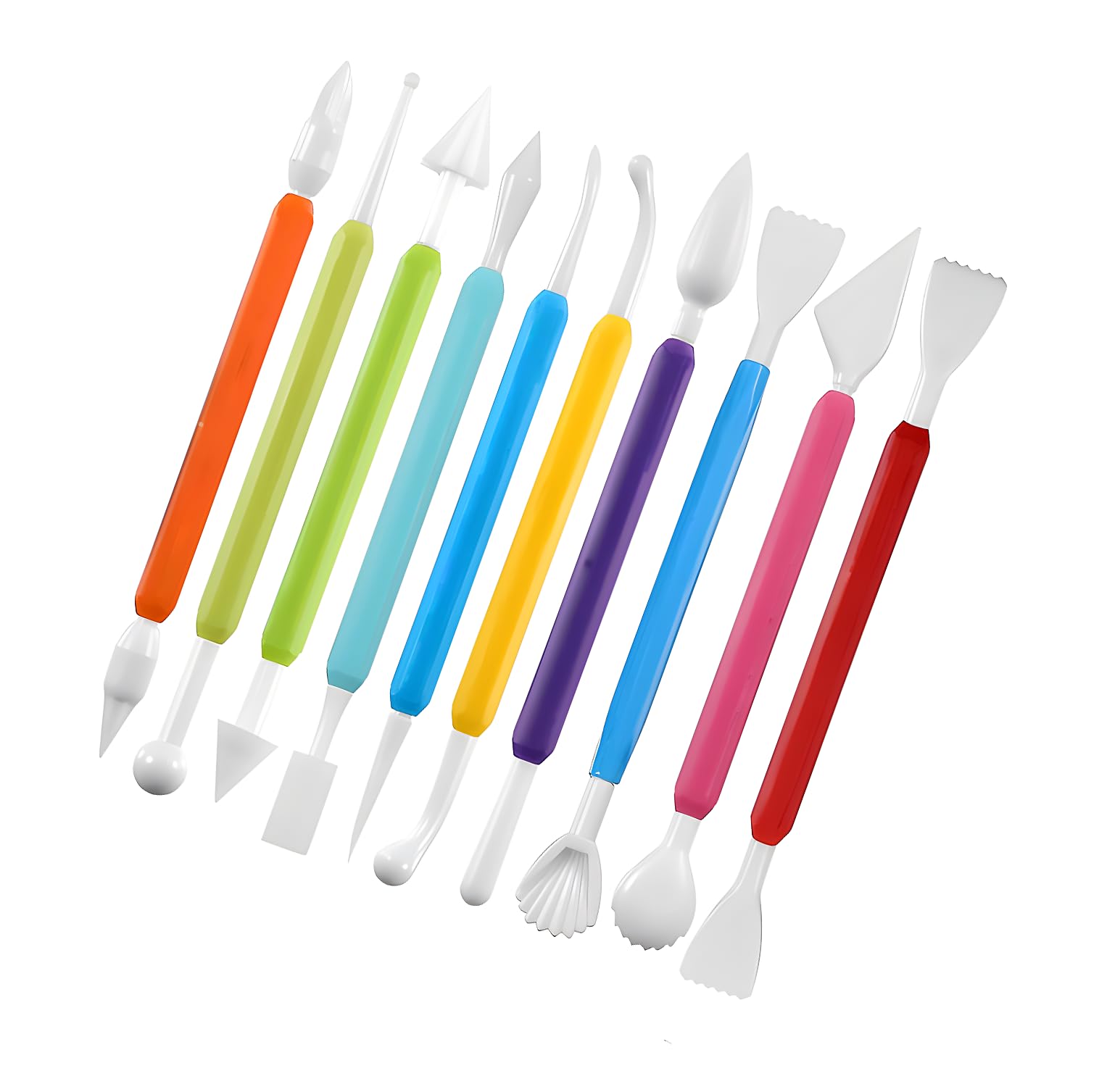 Photo 1 of 9pcs Plastic Fondant Sculpture Pen Tools, Cake Decorating Hand Tools, Pottery Sculpting Modeling Tools for Cake Flower Sculpture