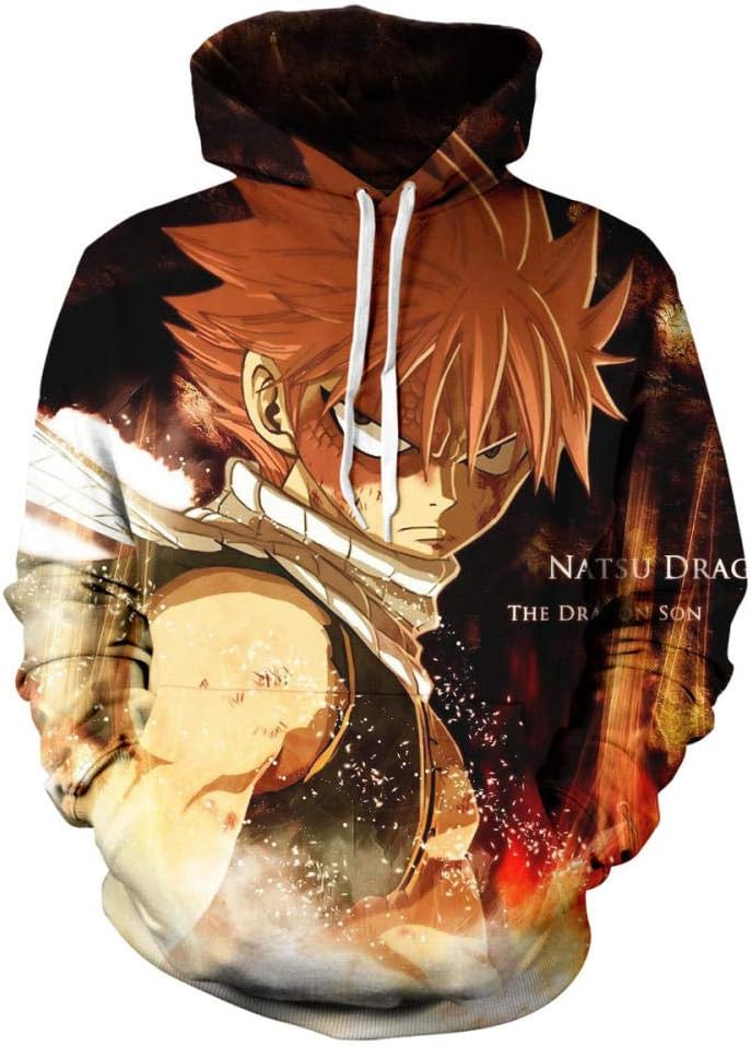 3D Hoodie, Fairy Tail Print Hooded Couple Sweatshirt Stylish Loose Top