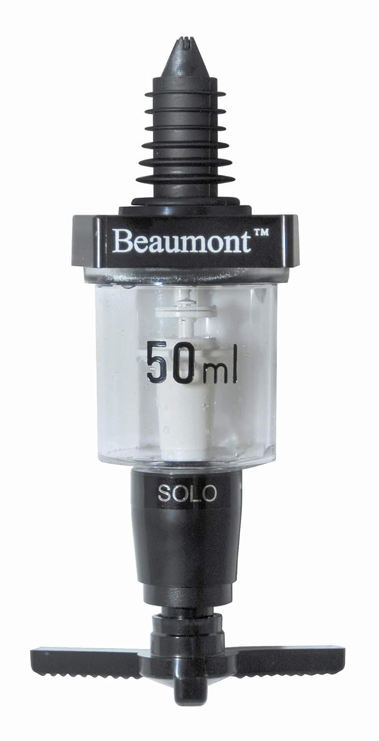 Beaumont Bar Spirit Optic Dispenser Stamped 50ml K494, Black/White, 50 ml