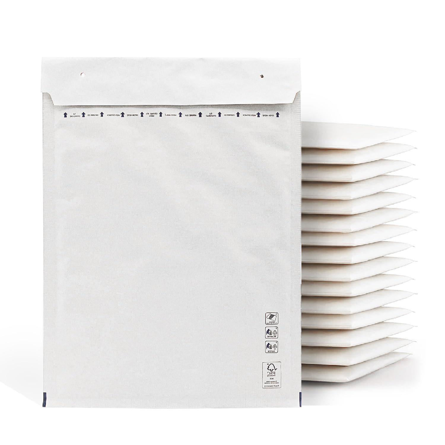 m-office Bubble Envelopes Bubble Envelopes White Bubbles Mailing Bags Assorted Sizes Bubble Envelopes m-office (350x470mm, Pack of 10)