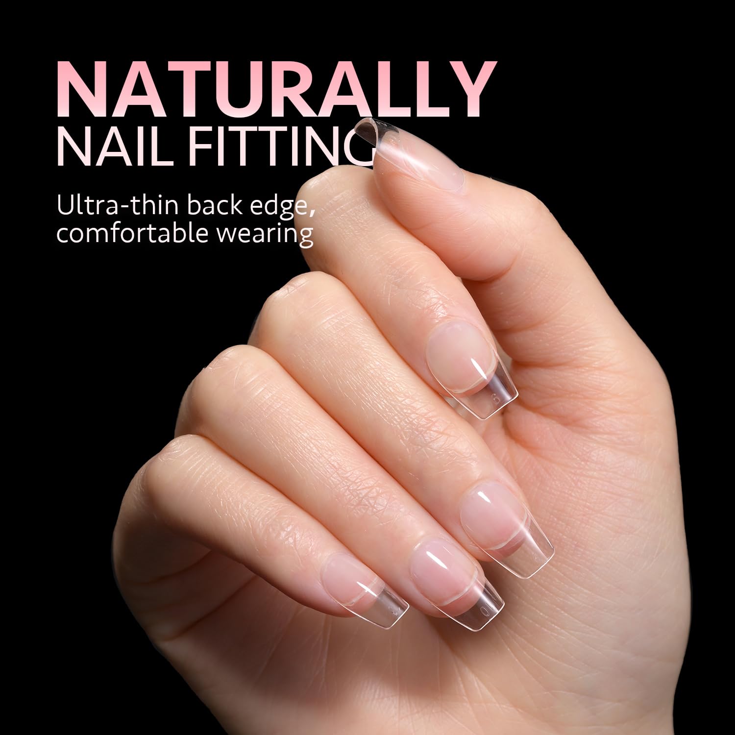 GAOY Short Coffin Fake Gel Nail Tips, 15 Sizes False Full Cover Acrylic Press on Nails, 240Pcs Soft Half Matte Tips - Image 3