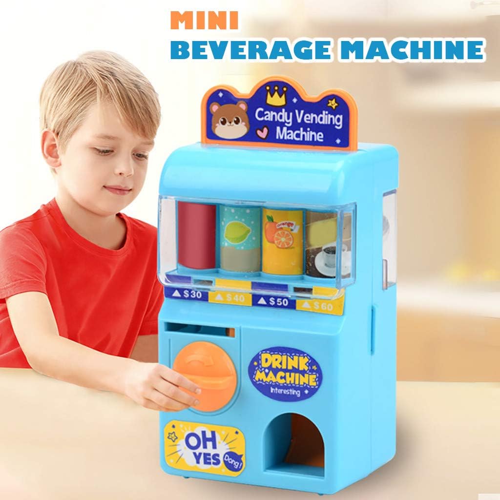 Qomomont Vending Machine Toys, Simulated Electronic Drink Machines Kids