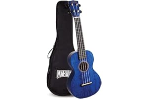 Mahalo Ukuleles MH2 Concert Ukulele Transparent Blue