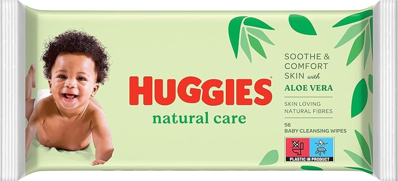 lingettes pour bébé Natural Care, 10 paquets de 56 lingettes, fibres absorbantes naturelles, hypoallergéniques, sans alcool, à l'aloé vera, évite les irritations