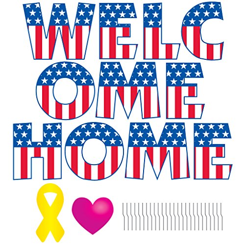 Welcome Home Letters Yard Card - 13 Pcs. with 26 Short Stakes