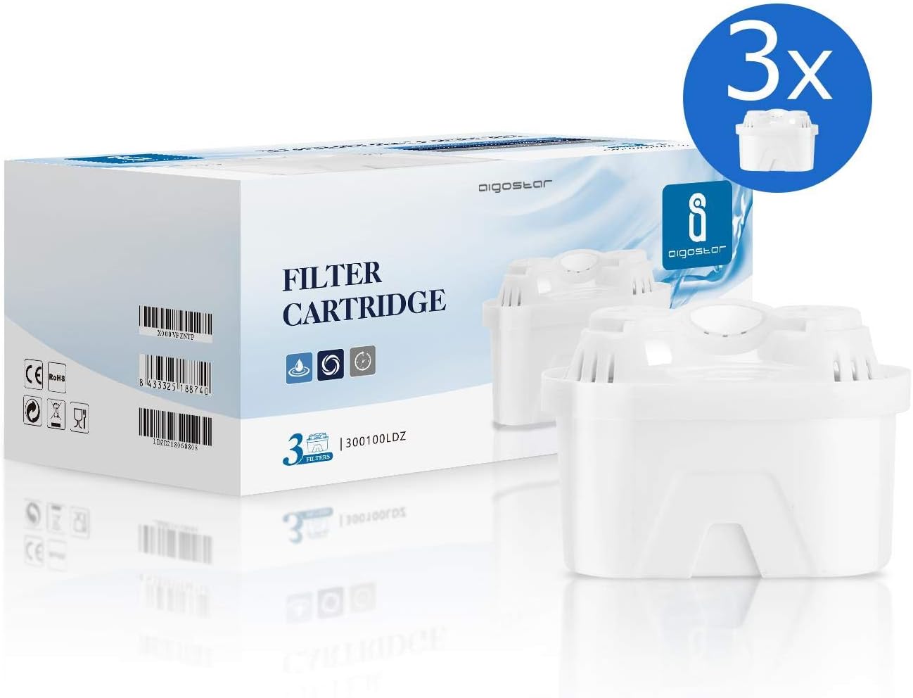 Amazon.de: Aigostar Wasserfilter Kartuschen 3 Pack Filtern, 60-Day Replacement Filter Cartridges ...