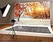 7x5 ft Sunset Red Maple Leaves Snow Winter Photography Backdrop Christmas Background