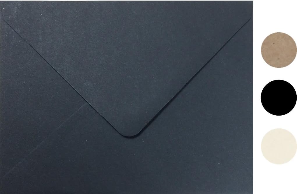 Black Invitation Envelope A2 Size 50 Pcs, 4-3/8 x 5-3/4 Inches by Secret Life