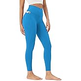 ODODOS Women's Buttery Soft Leggings with Stay-Put Pockets, 25" / 28" Crossover High Waist Lounge Yoga Pants
