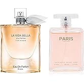 TWISHA Women's Perfume La Vida Bella& Paris for Her Combo Set Eau De Parfum Long Lasting Fragrance 3.4 Fl Oz Spray Each for Daily Used