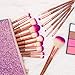 DIOLAN 17pcs Professional Makeup Brushes Set for Foundation Blending Blush Concealer Eye Shadow, Cruelty-Free Synthetic Fiber Bristles, Travel Makeup bag Included, Glitter Purple