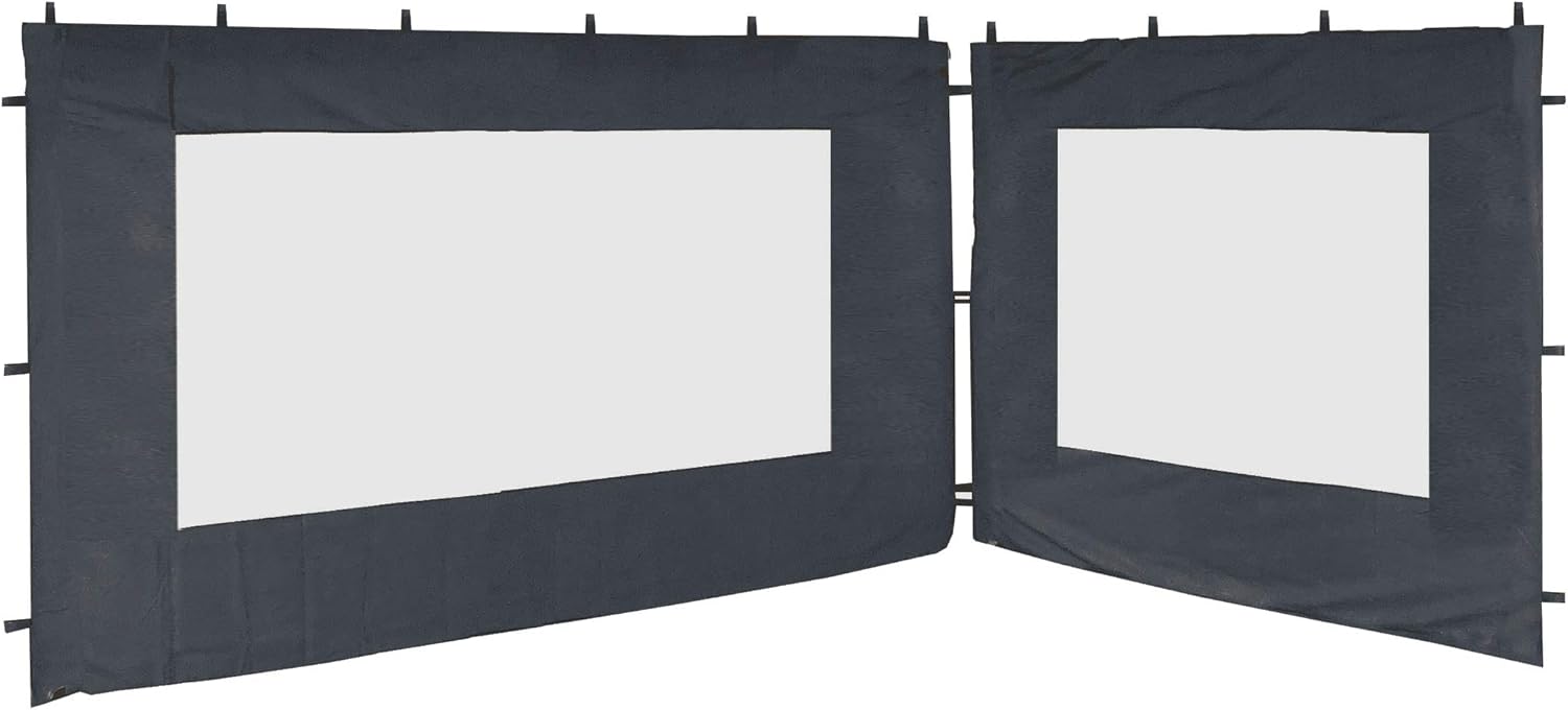 QUICK STAR 2 Seitenteile 250x190cm 350x190cm für Pavillon Nizza 3x4m Seitenwand Grau