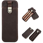CONTACTS Crazy Horse Leather Cigar Case Travel Cigar Box 3 Slot Cigars Humidor Sleeve Portable Organizer by Handmade