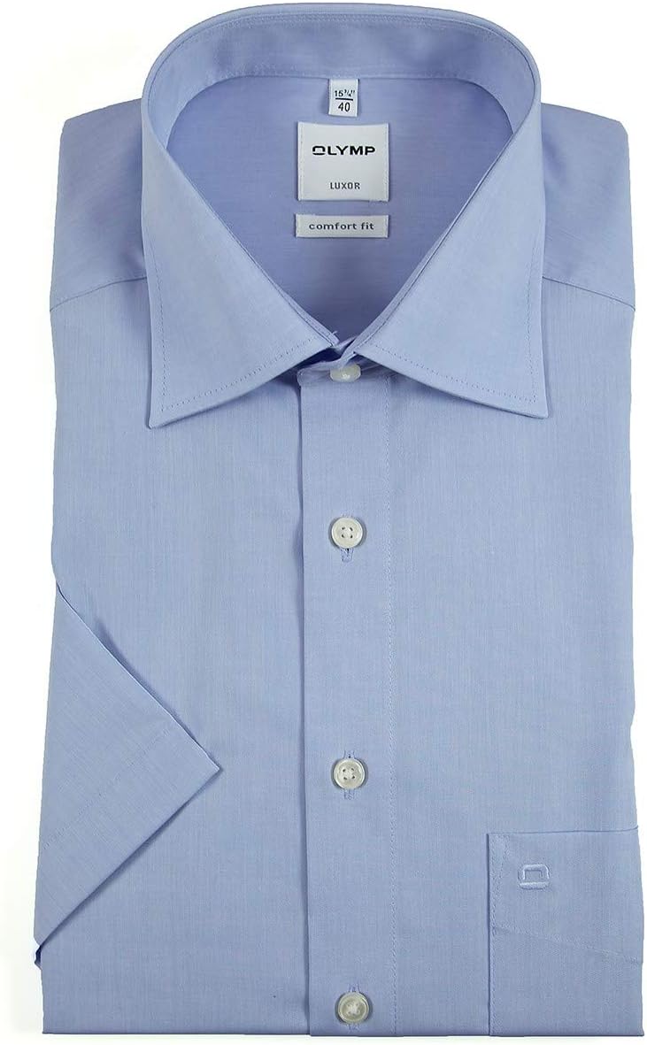OlympLuxor Men's Business Shirt, Short-Sleeved, Chambray, Comfort Fit, New Kent