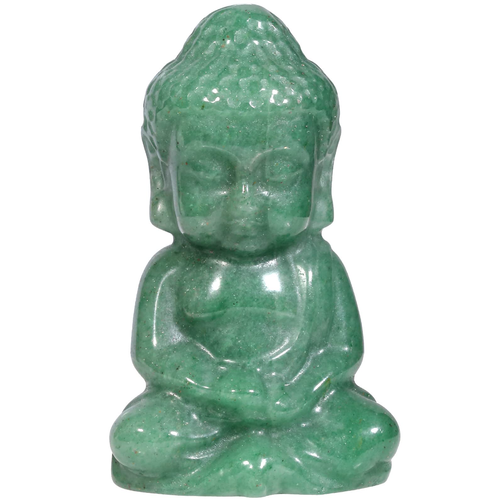 mookaitedecor Green Aventurine Crystal Baby Buddha Statue, Healing Crystals Small Buddhism Gift Buddha Ornament for Home Office Decor Pocket Lucky Charm Stone Good Luck Crystal Feng Shui Decoration