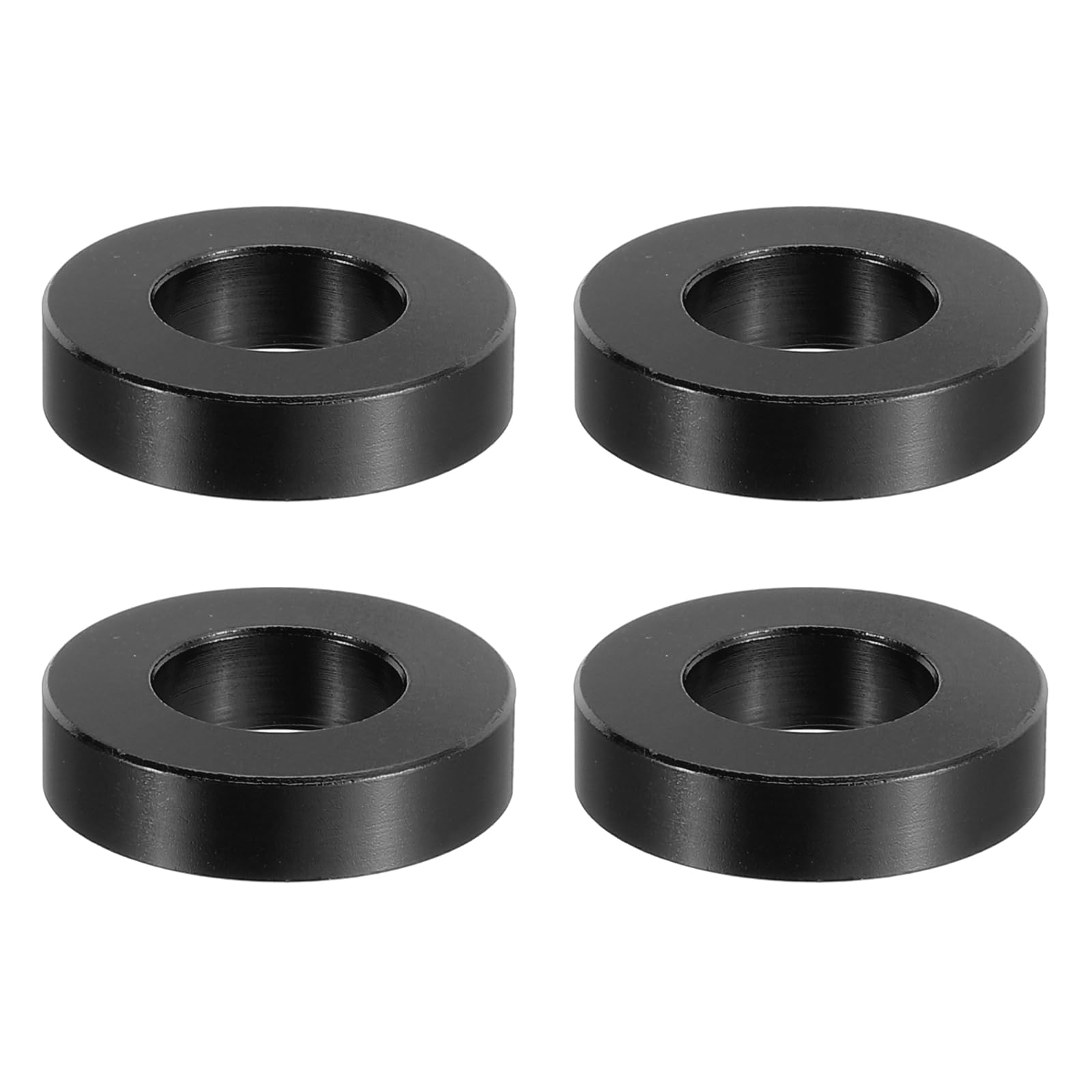 PATIKIL M10 Aluminum Spacer, 4 Pcs Metal Spacers Aluminum 10.5mm ID x 20mm OD x 5mm L Aluminum Spacer Screw Standoff Round for 2/5in or M10 Screw Bolt,Black