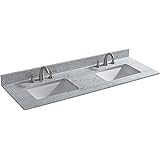 Foremost Hg61228rg Heritage Granite Vanity Top With Two Bowls 61 Rushmore Grey Vanity Sinks Amazon Com