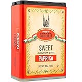 Pride of Szeged Sweet Paprika Powder, Hungarian Style Seasoning Spice, Deep Red, 4 oz. Tin, 1-Count