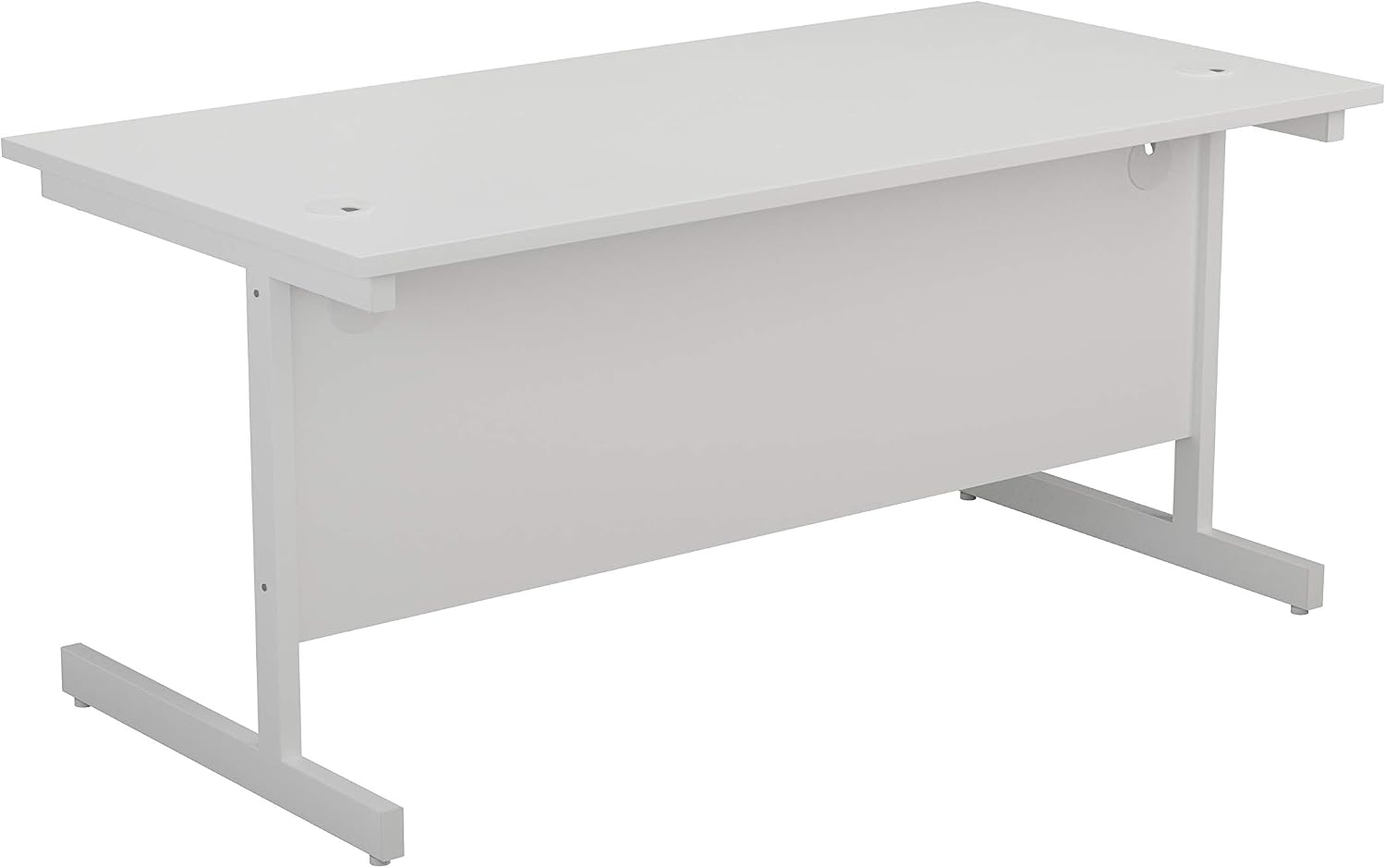 Office Hippo Rectangular Cantilever Desk, White Top/ White Frame, 120x60 cm, 120x60cm - Image 5
