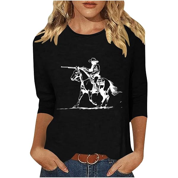 Women's Funny Highland Cow Graphic T-Shirt - Summer Casual Short Sleeve Farm Life Tee - View #4
