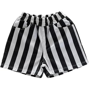 Toddler Baby Boys Girls Striped Linen Shorts Elastic High Waist Casual | Shorts Beach Vacation Short Pants with Pocket
