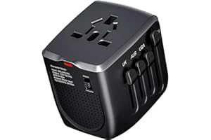 LINGPEI International Travel Adapter Voltage Converter Steps Down 220V to 110V for Cell Phones, Laptops, and Curling Irons, US to UK, Europe, Australia, and More Than 200 Countries