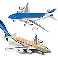 Crelloci Airplane Toys, Bump and Go Action, Pull Back Die Cast Model Plane with Lights & Sounds, 3D Anatomy View, Aircraft Vehicles Gift for Kids Toddler Boys Ages 3+(Blue)