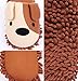 HomeTop Plush Fluffy Cute Animal Microfiber Mop Cleaning House Slippers, Shoes for Women 8-9 (L, Brown/White Dog)