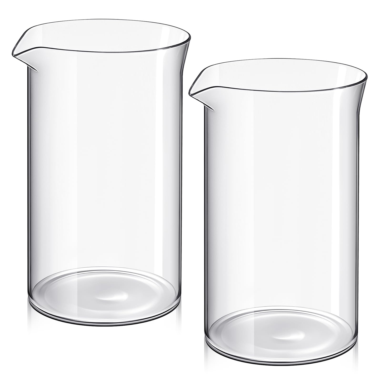 Photo 1 of Maxdot 2 Pcs 12 oz French Press Replacement Glass Universal Replacement Beaker for French Press Tea and Coffee Makers Borosilicate 3.3 Glass Spare Carafe