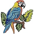 Parrot Embroidery Patch - Tropical Bird Iron On Patch - 3.5 Inches Patch - Cool Patches Iron On - Pirate Patch and Tropical Patches Collection for Jackets, Dress, Jeans, Hat, Backpacks