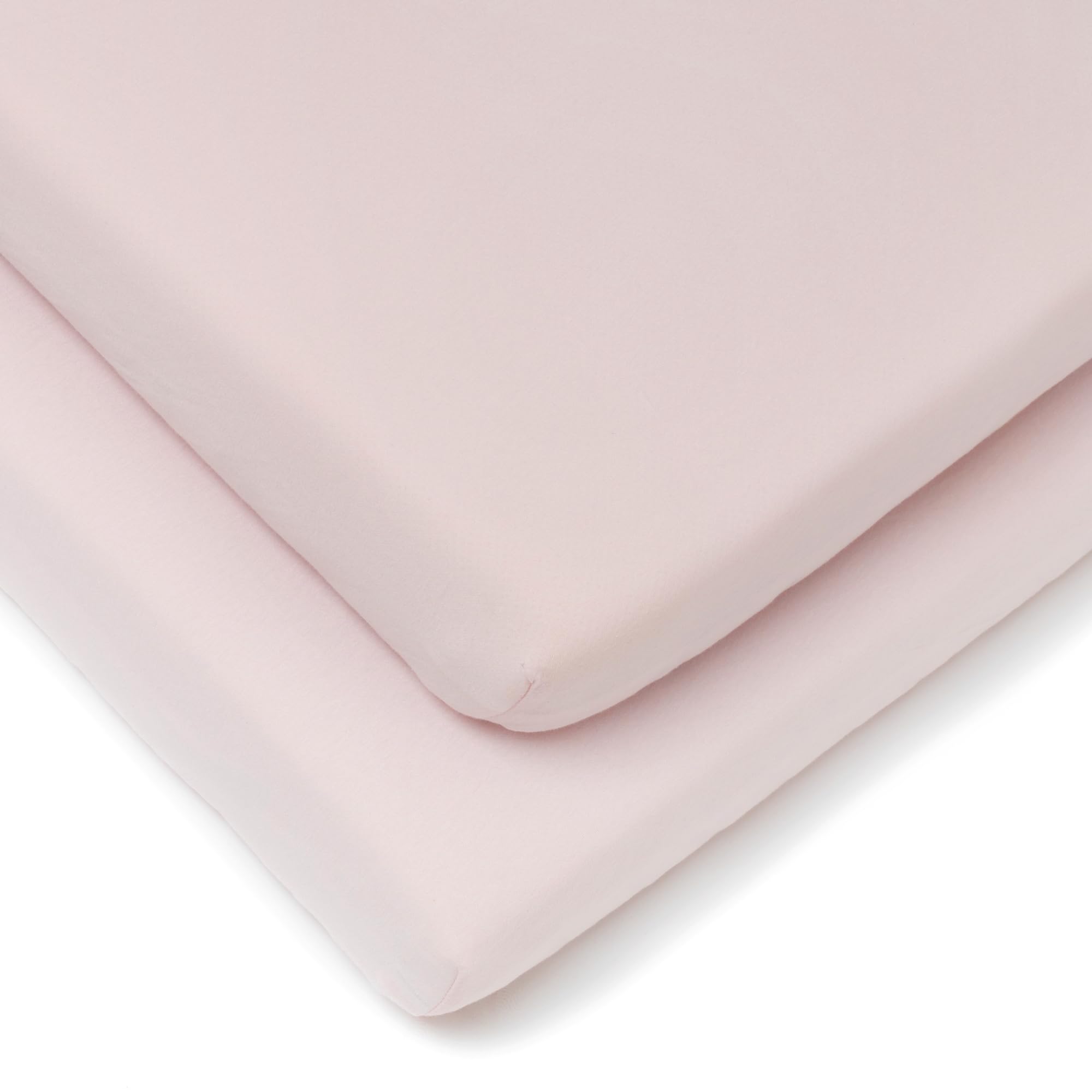 Clair de Lune 2 Pack Fitted Jersey Cotton Pram/Crib Sheets 90 x 40 cm (Pink)