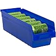 Akro-Mils 30098 ShelfMax Plastic Nesting Shelf Bin Box, 18-Inch Length x 6.75 Inch Width x 6-Inch Height, Blue (10-Pack)