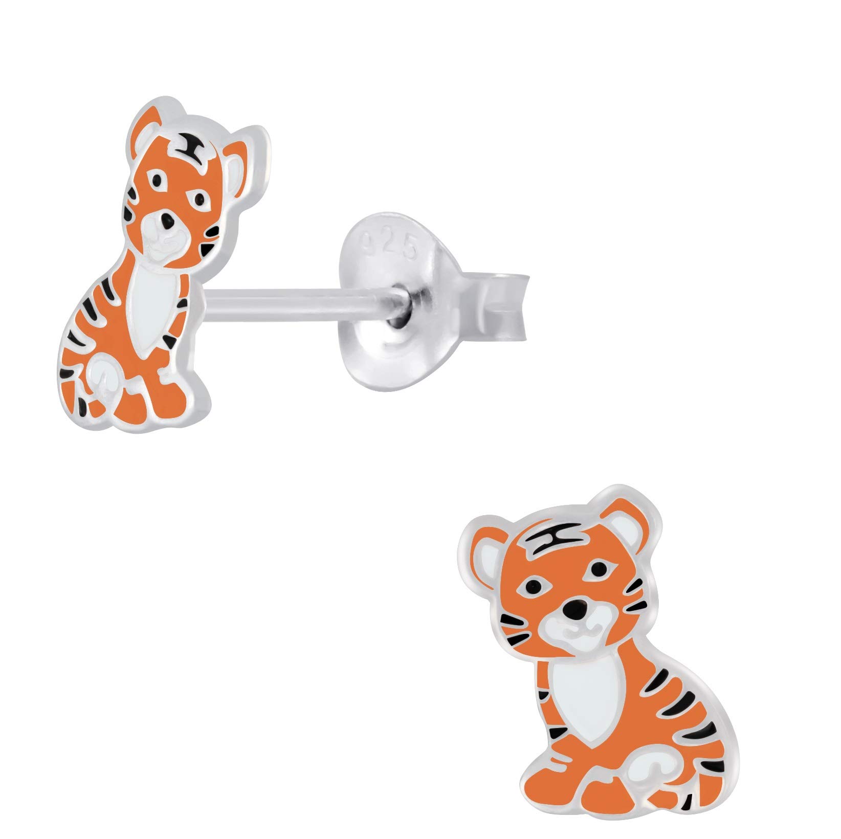 Tiger Earrings - Sterling Silver