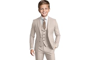 TIEFONY Boys' Formal Suit Set Slim Fit Kids Formal Suits Toddler Tuxedo Wedding Prom Classic Outfit for Teen