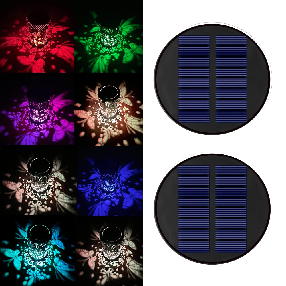 Photo 1 of EDOF 2 Packs 8 Color Solar Lights Replacement Top(Top Size 3.74 inch,Bottom Size 2.83 inch),Garden Gift Garden Decor,Replacement Solar Light Parts,Solar Lanterns Outdoor Hanging Waterproof Decoration